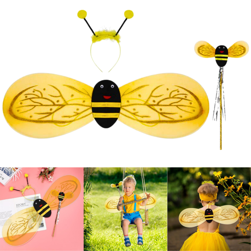 Kit Fantasia De Abelhinha Com Acessórios Infantil Meninas Festa Carnaval