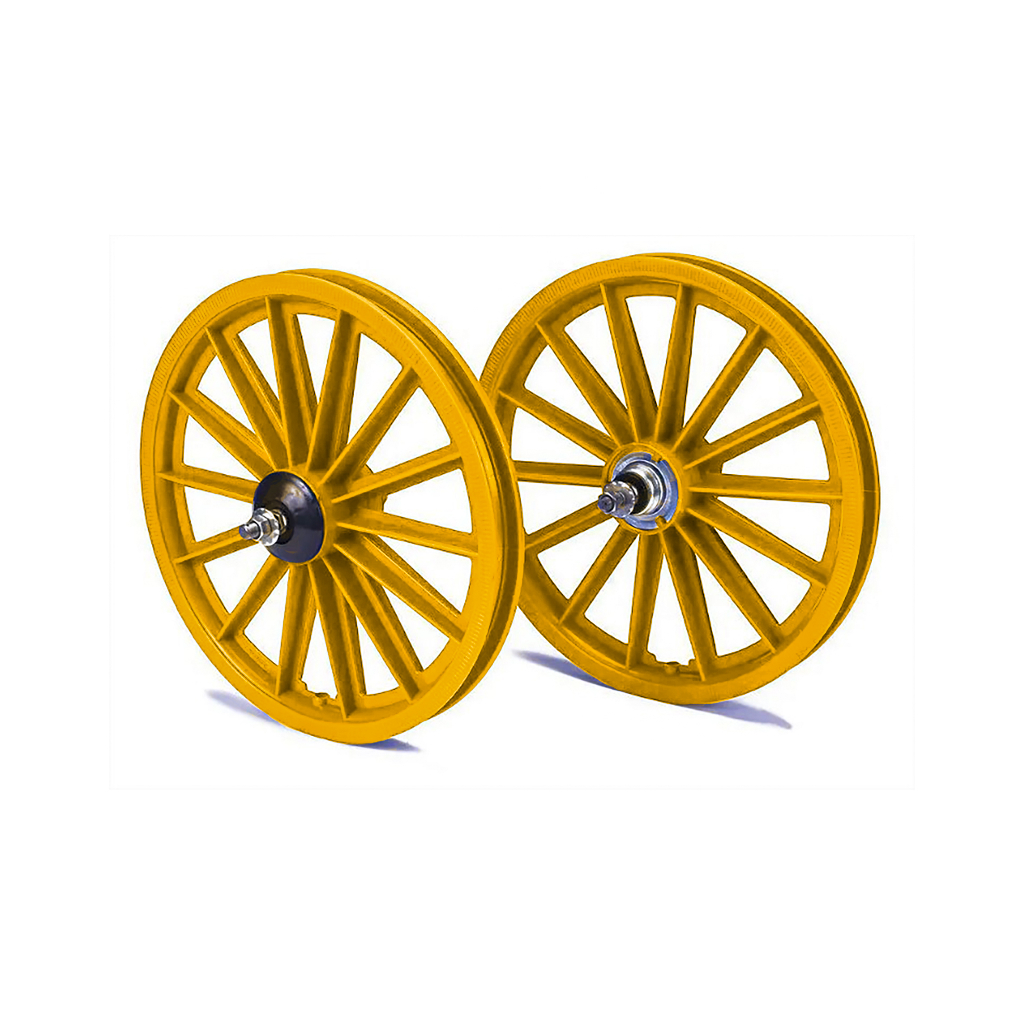 Roda Nylon Aro 16 Amarelo C/eixos AMR - Par De Rodas Bike Infantil