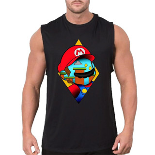 Regata Masculina Camiseta Algodão Fio Penteado Mario Bros Game
