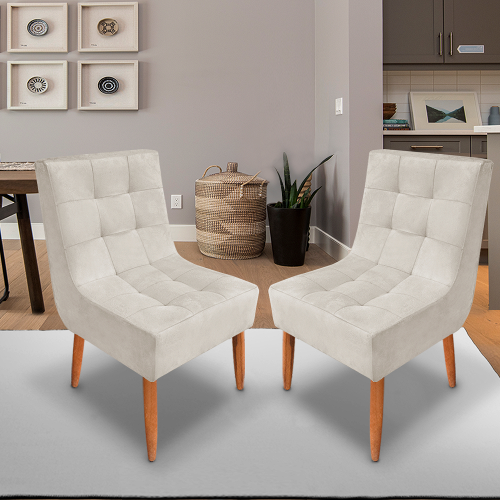 Kit Cadeira Estofada Decorativa Para Sala de Jantar Quarto Penteadeira Quarto