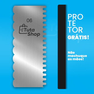 Espátula decorativa 06 em aço inox dois desenhos em um