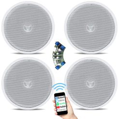 Amplificador Bluetooth Som Ambiente + 4 Caixas Teto Embutir