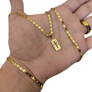 Corrente Fininha Masculina E Pulseira Moeda Antiga Masculino Com Pingente Placa Cruz em Oferta na Shopee