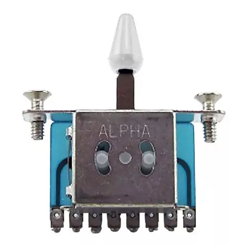 Chave Seletora 5 Posições Alpha Guitarra Telecaster Stratocaster Knob Branco