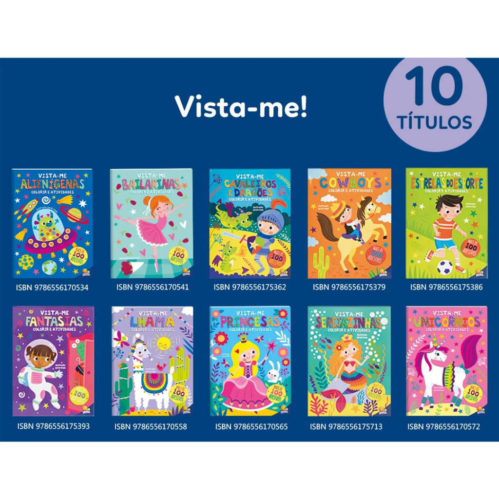 Livro vista-me para pintar com 100 adesivos