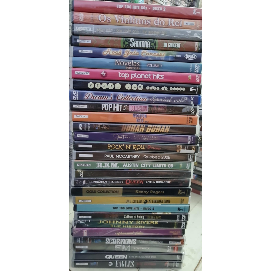 Dvd Rock( Lacrado) Hits Pop Queen Eagles Dire straits R.E.M Pearl Jam Santana Elton John Phil Collins Scorpions Rive