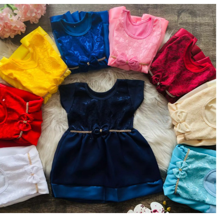 Vestido Luxo para Bebes - Vestido Luxo Princesa - Diversas Cores