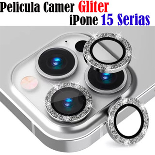 Kit Protetor de CÂMERA GLITTER iPhone 15/15 Plus/15 Pro/15 Promax Peliculas Camera Traseir Colorido