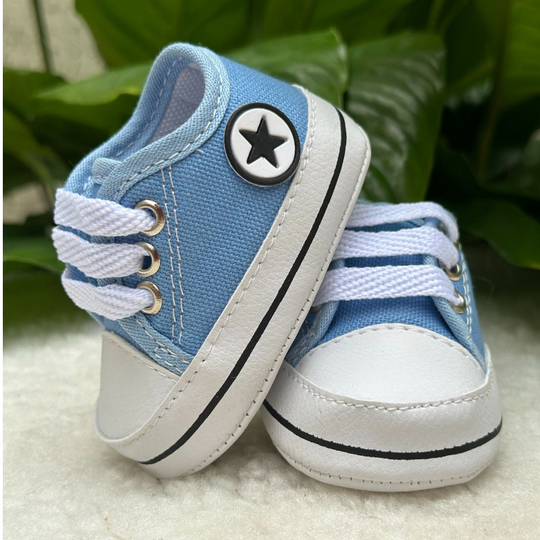 Tenis Sapatinho de Bebe Star para Recém Nascido – Tênis de Bebê Azul Bebe - Tenis Bebezinho