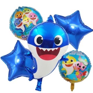 Kit de Balão Baby Shark 5 peças Decoração Festa Fundo Do Mar Tubarão