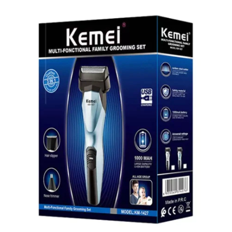 Aparador De Pelos Kemei 3 Em 1 Profissional Km-1427 em Oferta na Shopee