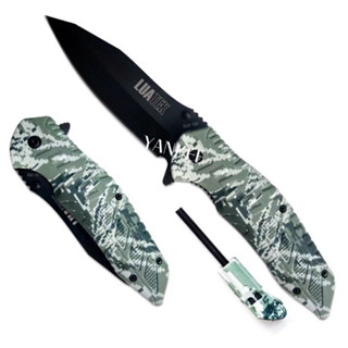 D03 Canivete Camuflado Tático Com Pederneira De Magnésio Luatek