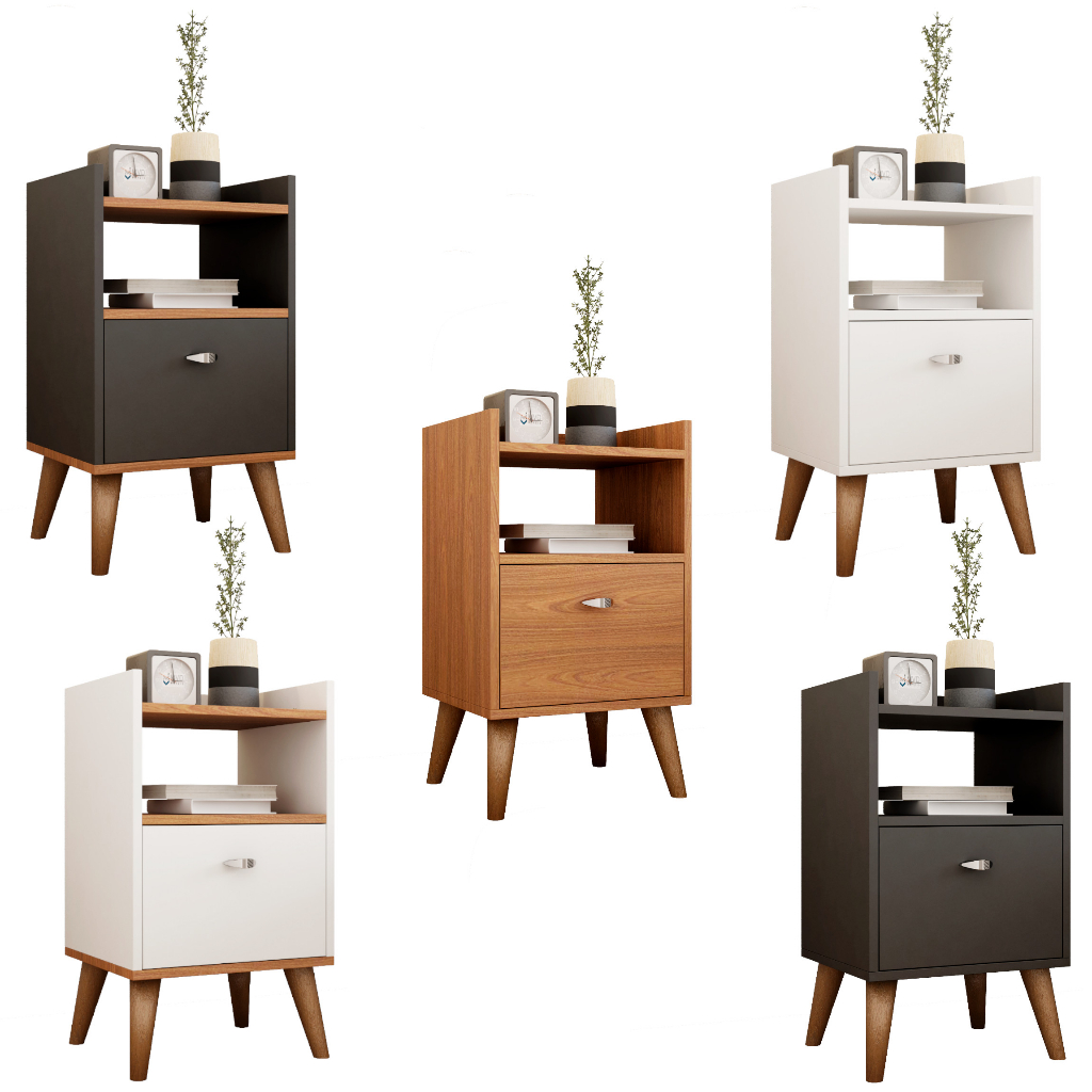 Mesa De Cabeceira Criado Mudo Retrô Lateral Cama Várias Cores em Oferta na Shopee