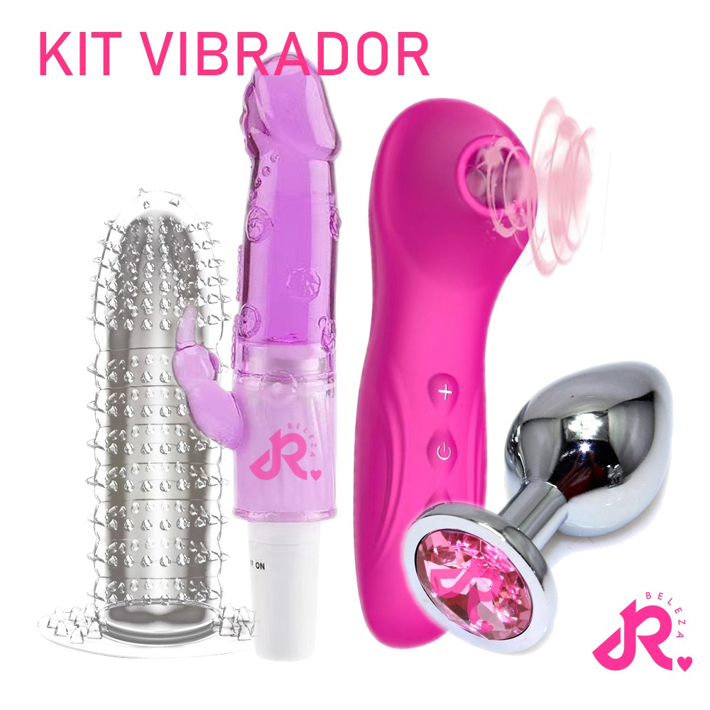 Kit Sugador de clitóris+Vibrador G-spot+Capa peniana+Plug anal P