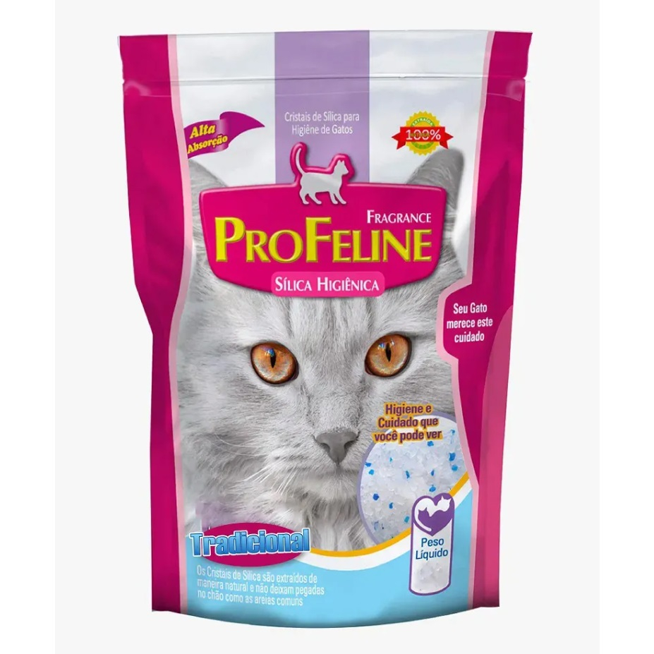 Areia Sílica Sanitária Micro Cristais Em Gel para gatos ProFeline - 1,4 Kg