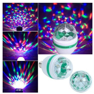 Lâmpada Giratória Led RGB Iluminação Para Festa Bola Maluca /