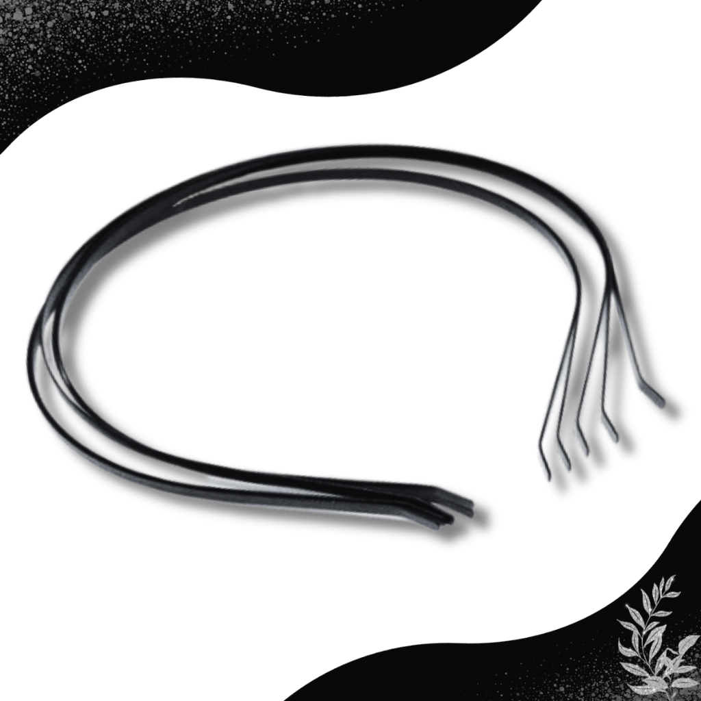 48 Tiara Arco Diadema Acessório Base Lisa Customizar Metal Preta 4mm