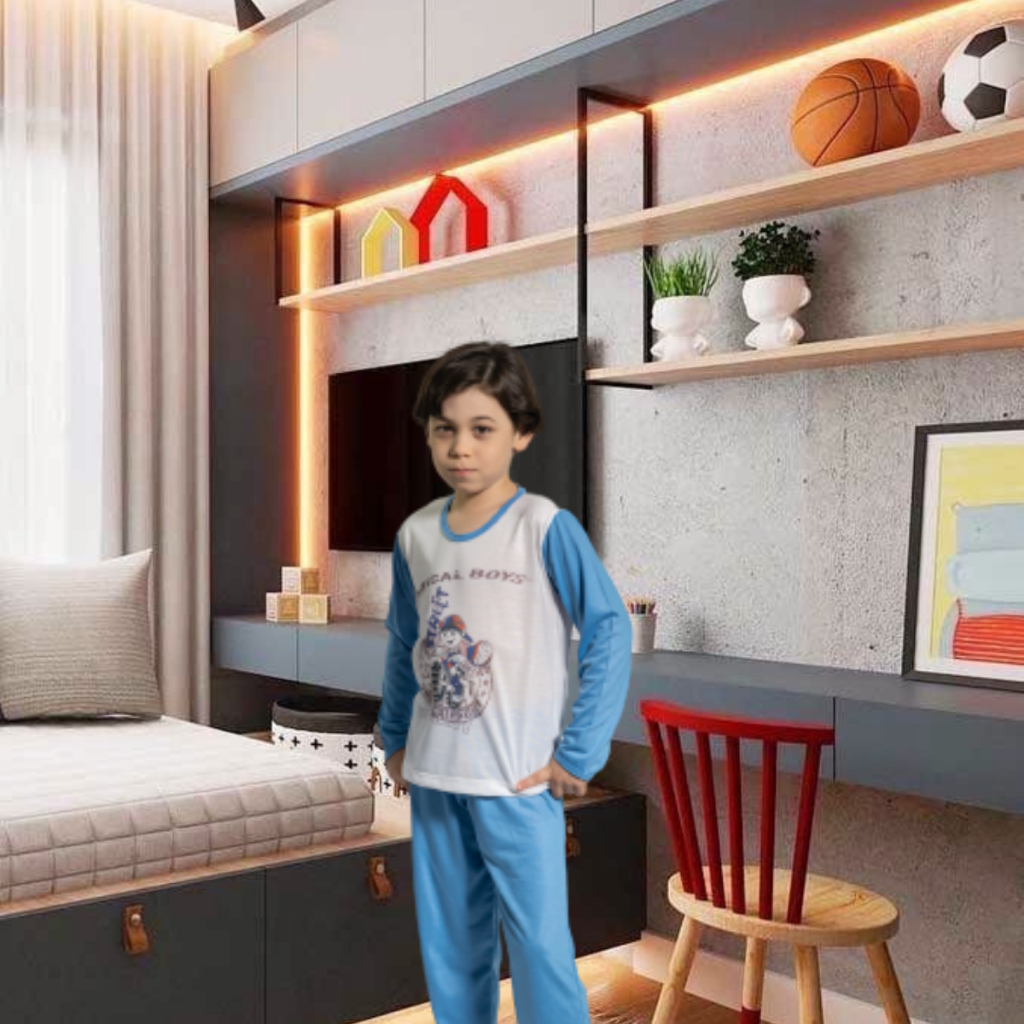Pijama Longo Infantil Juvenil Masculino Blusa Com Estampas Variadas