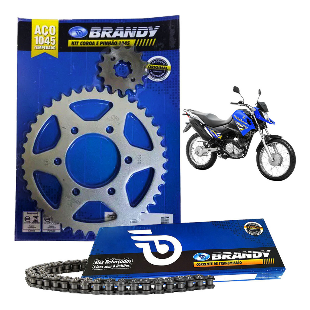 Kit Relação Completo 428x122L Moto Yamaha XTZ 150 Crosser - Brandy