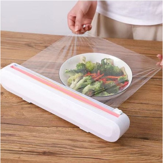 Cortador De Plástico Filme PVC Suporte Ajustável Dispensor  Plástico Filme Descartável Ventosa Aderente Selador Comida Cozinha Embalagem em Oferta na Shopee