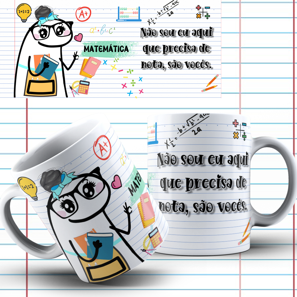 Caneca Personalizada Porcelana Flork- Dia dos Professores - Lembrancinha, presentes, escola, alunos, dia das crianças, natal