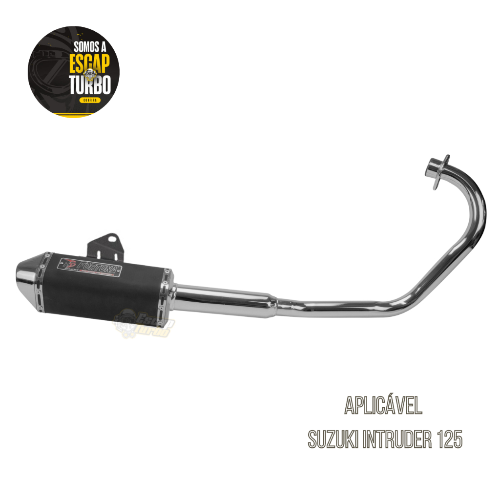 Escapamento Suzuki Intruder 125 Mini Tri Preto Fortuna