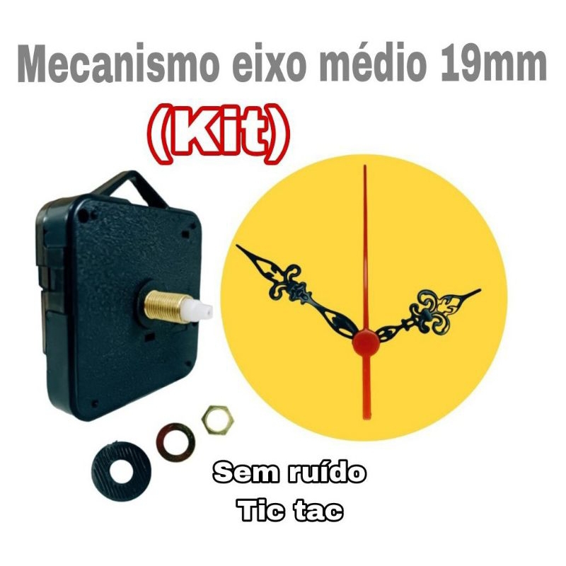 Máquina Para Montar Relógio De Parede Quartz 19mm Ponteiro Colonial Artesanato