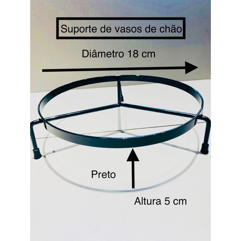 1 Suporte para Vasos de Plantas de chão ferro chato 18 cm diâmetro .
