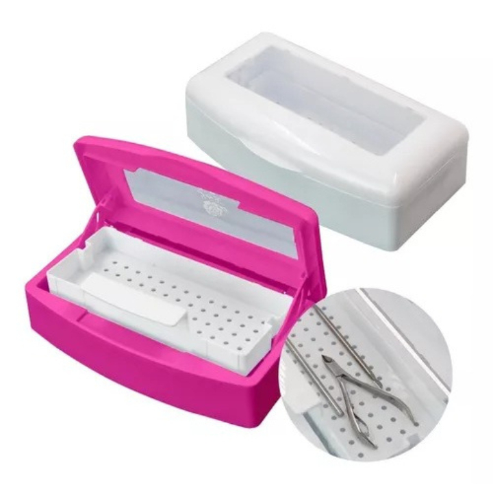 Bandeja Esterilizadora para Manicure Cílios Pinça Alicate Instrumentos de Beleza Profissional