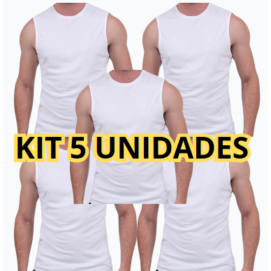 Kit 5 Regata Machao branca lisa SUBLIMAÇÃO - OFERTA!