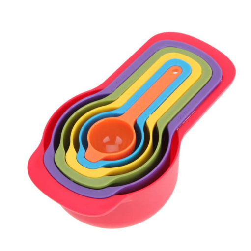 Kit Medidor De Cozinha com 6 Peças Colheres Coloridas