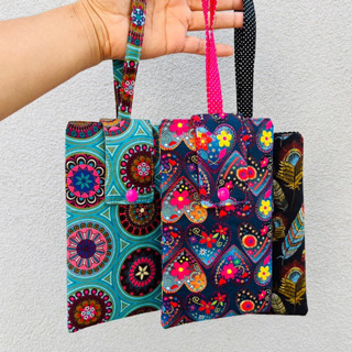Bolsa Carteira porta celular em tecido ,Carteira porta celular com alça de mão