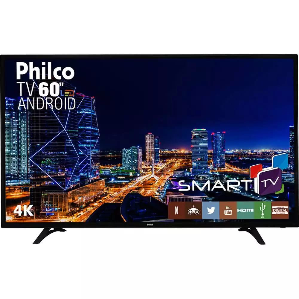 NOVA TV ORIGINAL SELADA PHILCO 4K UHD 60 POLEGADAS SMART ANDROID LED TV