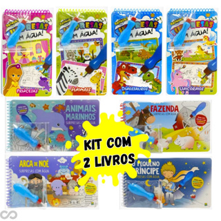 Livro Infantil de Colorir Aqua Book Água Book Surpresas com Água Aquabook Kit 2 Livros em Oferta na Shopee