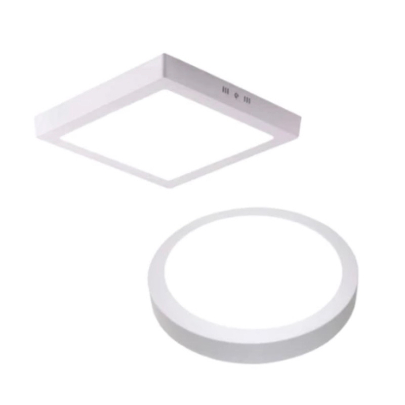 kit 5 Painel Sobrepor 18w 22,5cm Quadrado ou Redondo Aluminio 3000K 4000K 6500K luminaria plafon em Oferta na Shopee