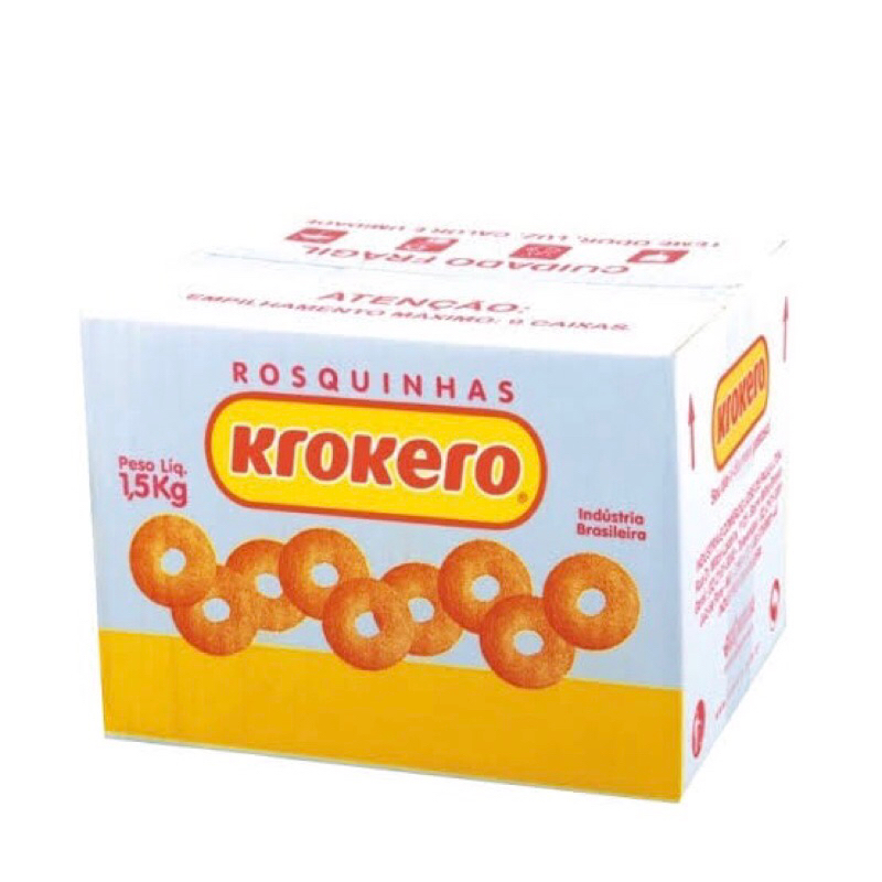 Rosquinhas Krokero Caixa 1,5kg Sabor Leite ou Coco