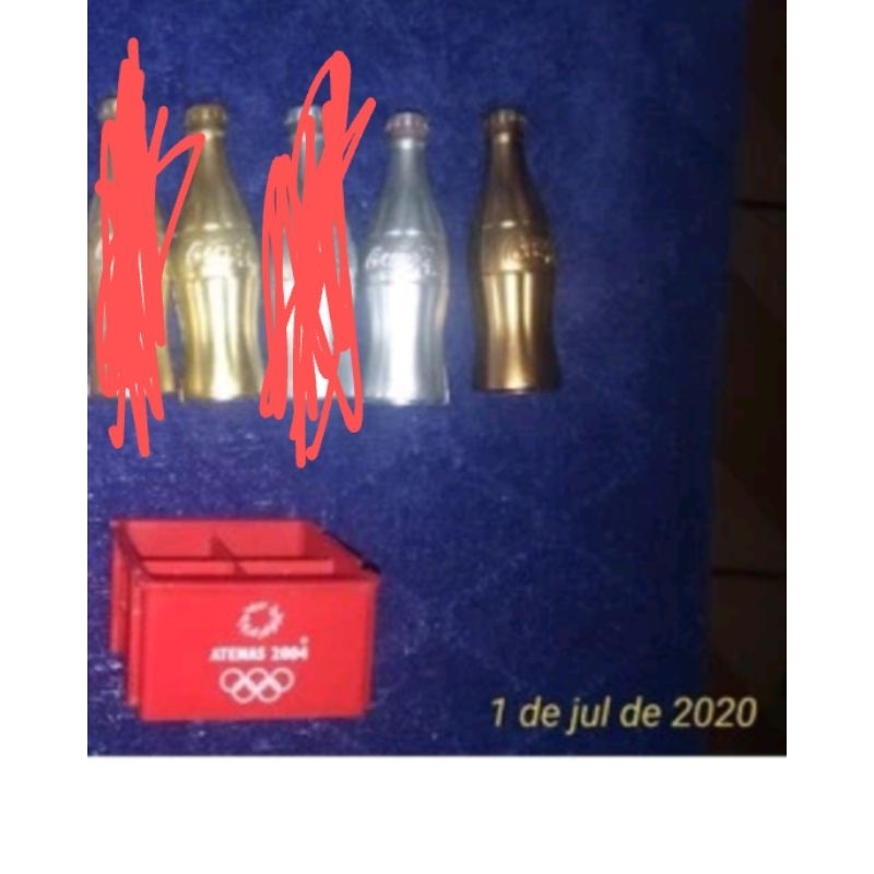 garrafinhas ouro prata bronze e engradado