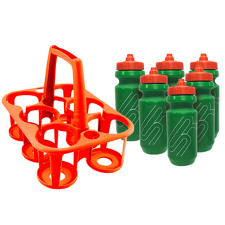 Porta Garrafas C/ 6 Squeezes Bico Automático - Tipo Gatorade