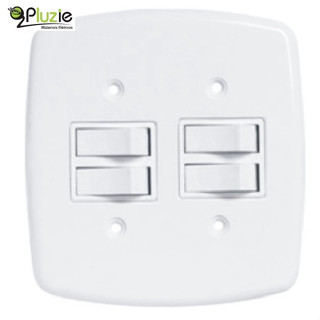 Conjunto 4x4 c/ 2 Interruptores Duplos Pluzie Ideale