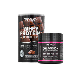 Colágeno Verisol com Ácido Hialurônico e Biotina + Whey Protein Renova Be
