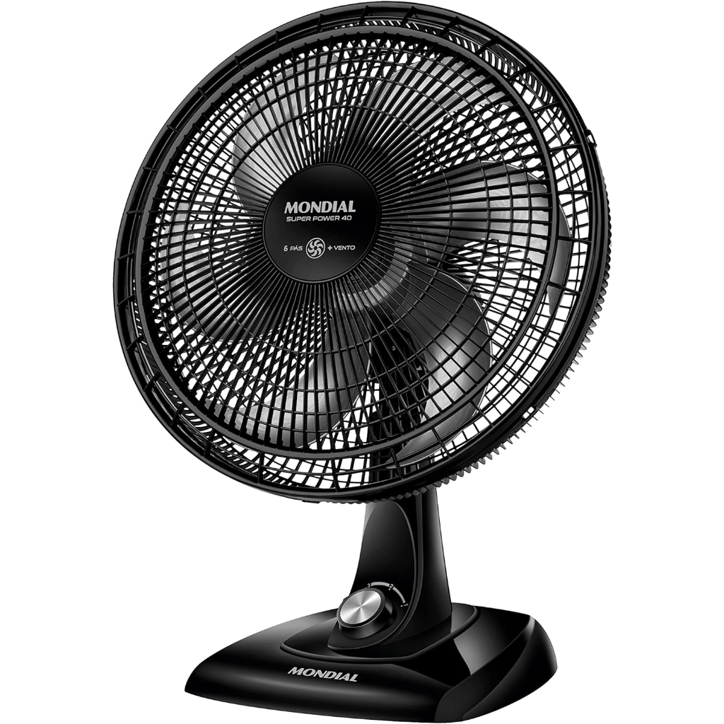 Ventilador de Mesa 40cm Mondial Super Power VSP-40-B 6 Pás 3 Velocidades - Preto