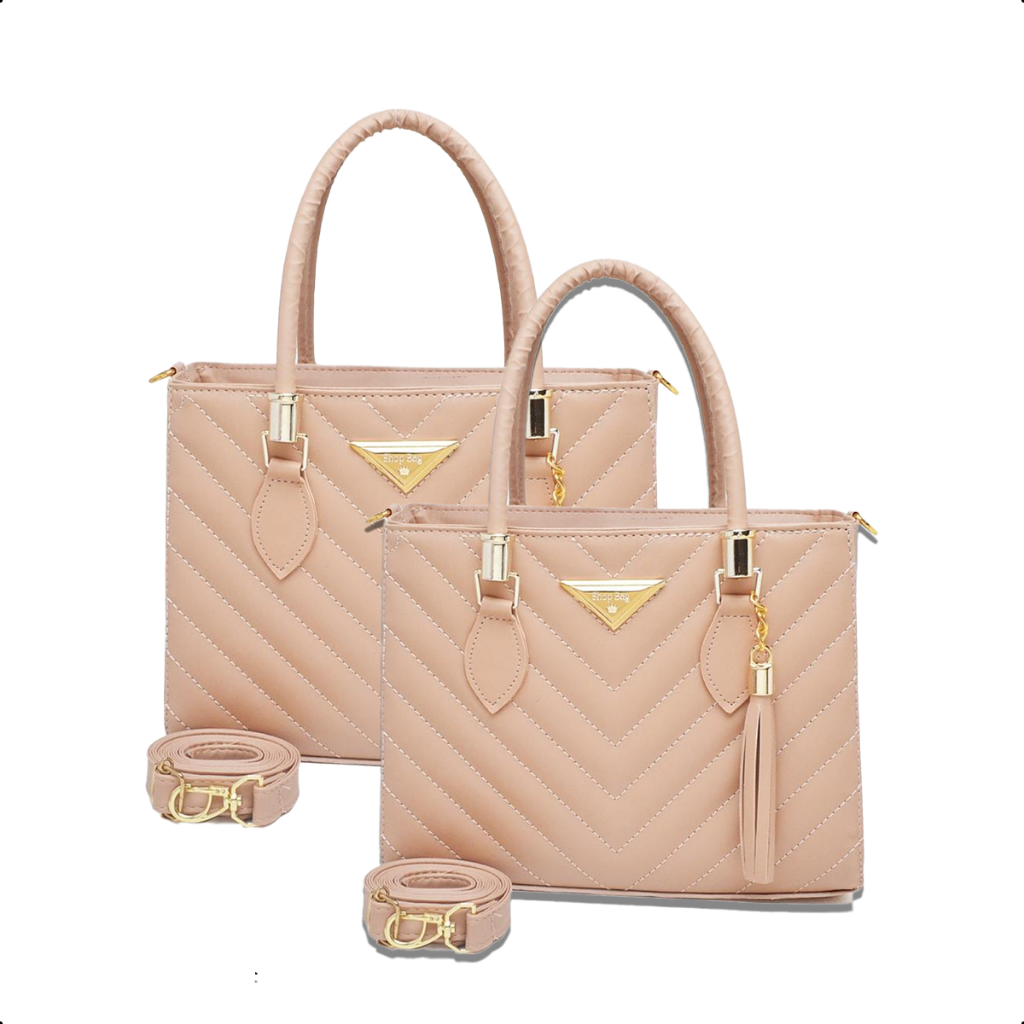 Kit 2 Bolsas Amêndoa Média Vegas Shopbag em Oferta na Shopee