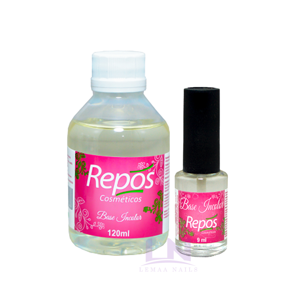 Base Incolor Para Unhas Repos - Brilho Secagem Rápida