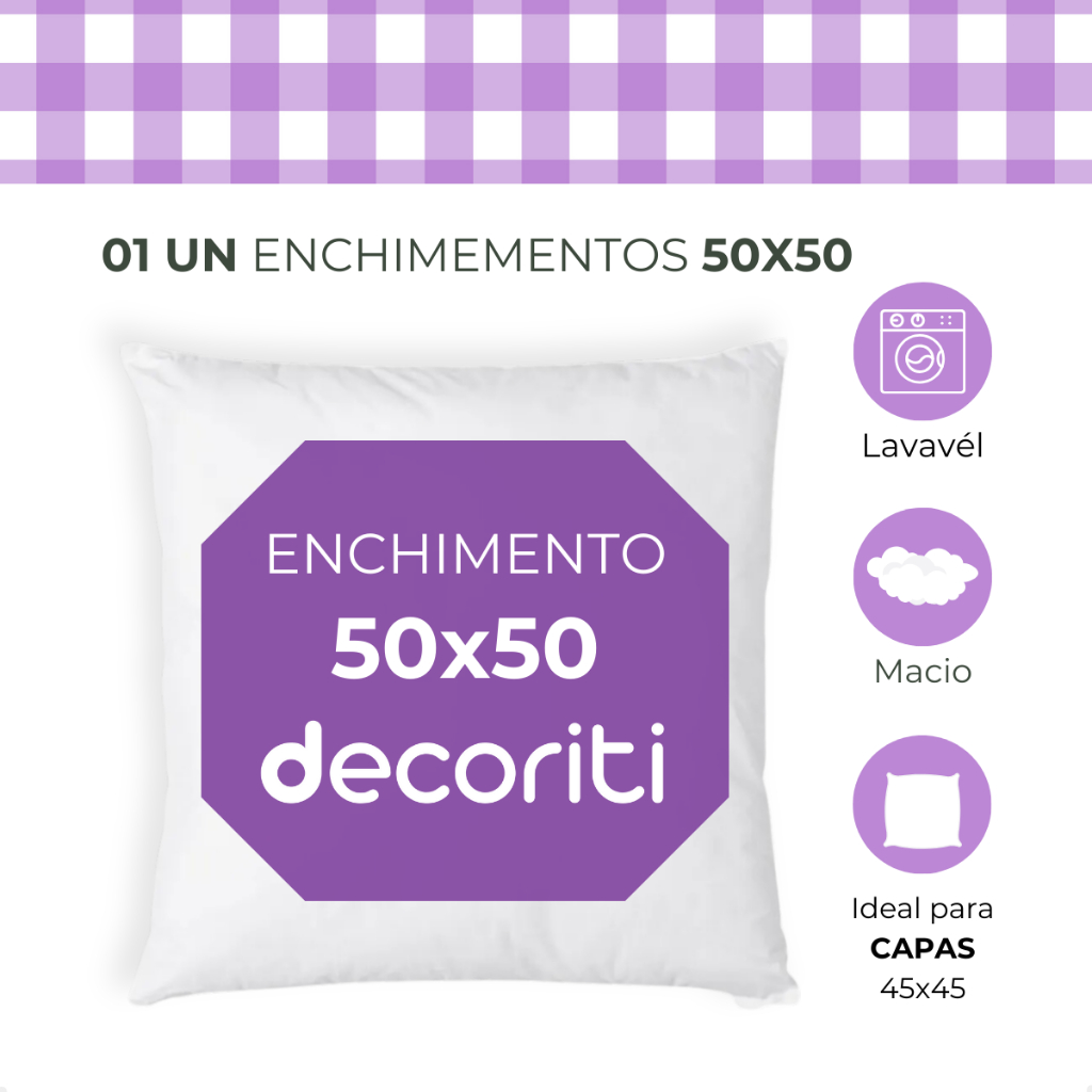 Enchimento de Almofada Refil 50x50 Fibra Siliconada para Decoração em Oferta na Shopee