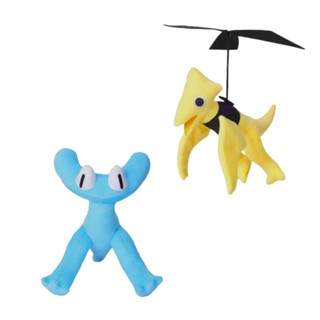 kit 2 pelúcia ciano amarelo Yellow Rainbow friends Brasil 40 cm