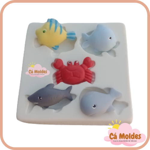Moldes de Silicone FOFINHOS NO MAR