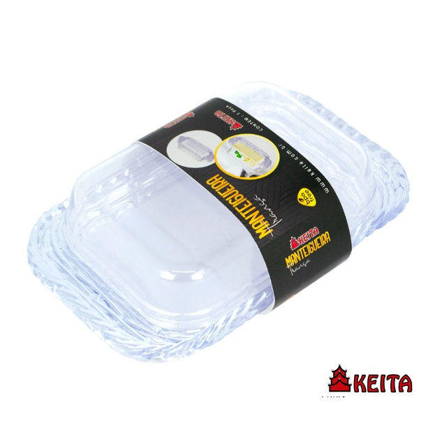 Manteigeuira Porta Manteiga Modelo Trançado 18CM Cristal Acrílico - Utensílios De Cozinha Porta Frios Keita
