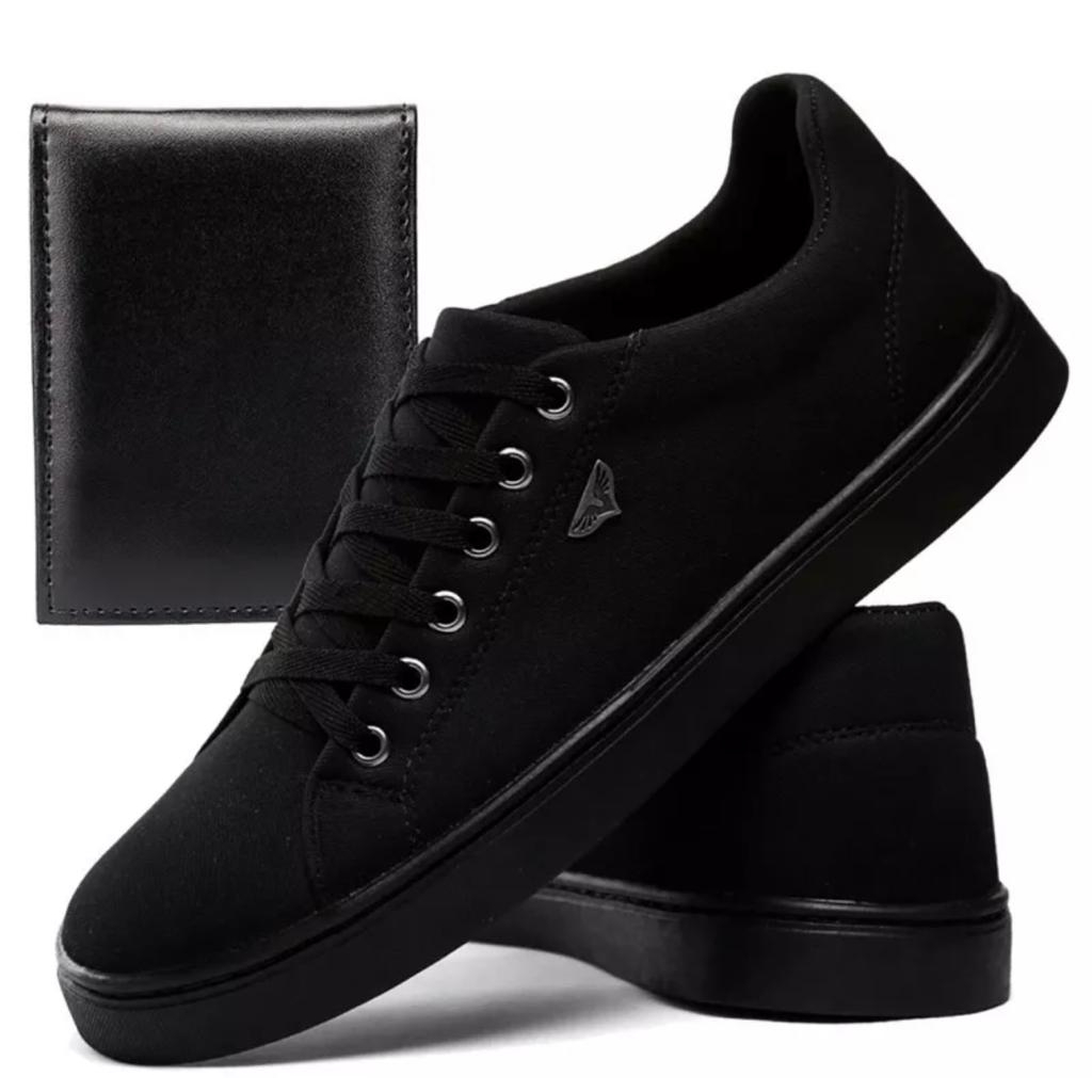 Tenis Sapatenis Masculino Casual Urbano de Couro Confort Macio Costurado Barato + Carteira