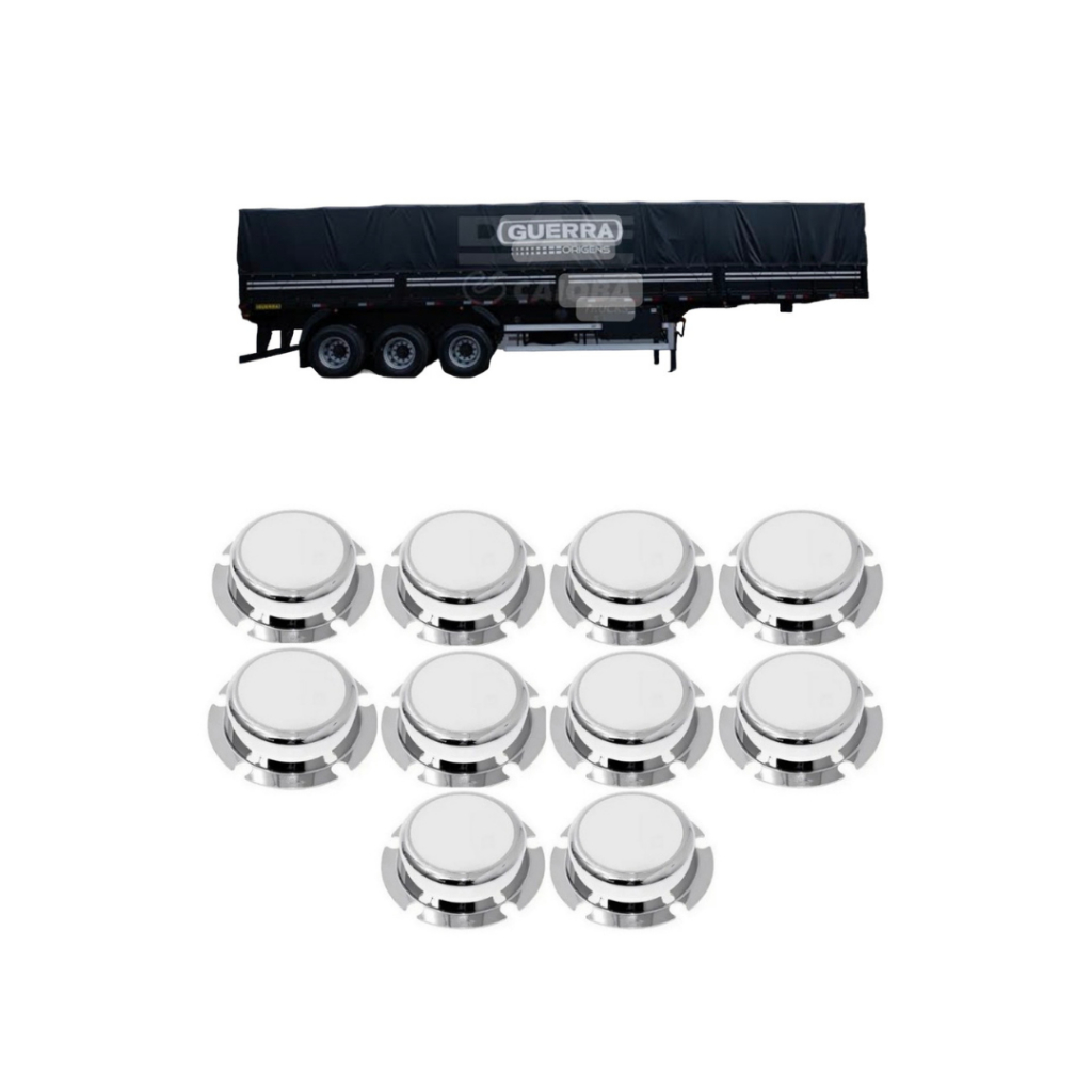 10 Tampa Cubo Cromada Roda Carreta 5 Furos Caminhão Cubo Grande Exceto Randon