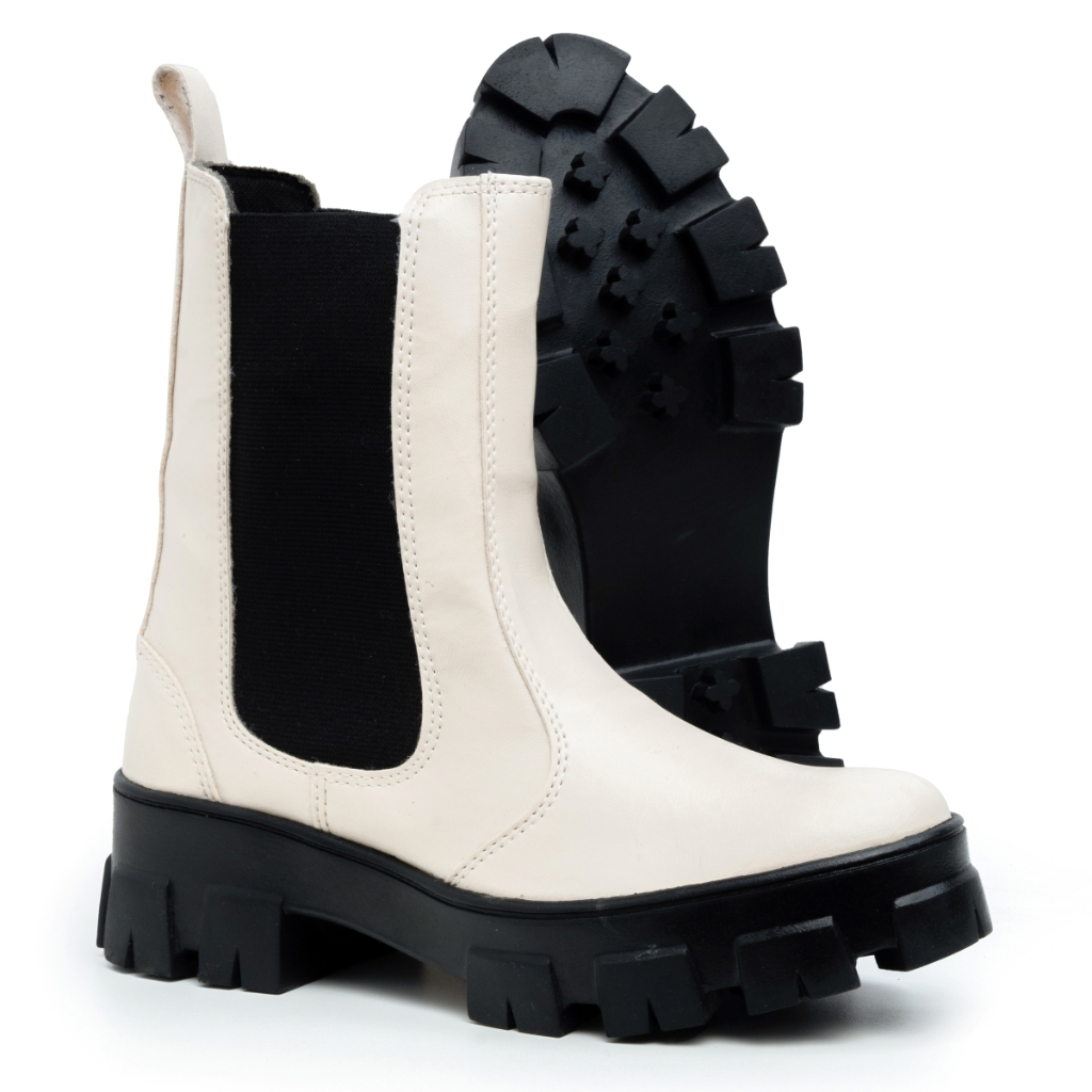 Bota Chelsea Feminina Branca: Onde Comprar | BuscaProdutos